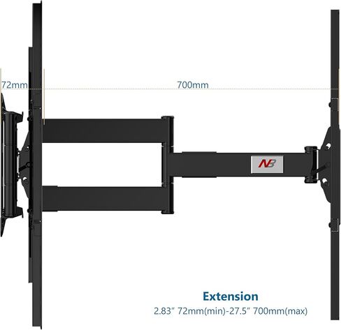 NB North Bayou Heavy Duty TV Wall Mount Double Arms Articulating Swivel TV Bracket for Most 75"-110 inch LED LCD OLED TVs VESA Compatible Hold up to 200 lbs Wall Bracket SP5 in Kuwait