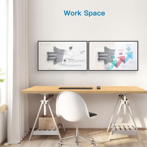 حامل جدار تلفزيون PERLESMITH لأجهزة تلفزيون وشاشات مسطحة أو منحنية مقاس 13-42 بوصة، حامل حائط تلفزيون كامل الحركة مع أذرع مفصلية يمتد إمالة دوارة، دعامة تلفزيون زاوية بحد أقصى VESA 200 × 200 مم حتى 44 رطل، PSSFK1 in Kuwait