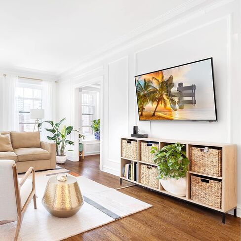 حامل جدار تلفزيون PERLESMITH لأجهزة تلفزيون وشاشات مسطحة أو منحنية مقاس 13-42 بوصة، حامل حائط تلفزيون كامل الحركة مع أذرع مفصلية يمتد إمالة دوارة، دعامة تلفزيون زاوية بحد أقصى VESA 200 × 200 مم حتى 44 رطل، PSSFK1 in Kuwait