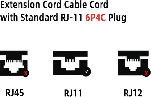 أسلاك هاتف SOTESIN للهواتف الأرضية بطول 25 قدمًا 𝐏𝐡𝐨𝐧𝐞 𝐄𝐱𝐭𝐞𝐧𝐬𝐢𝐨𝐧 𝐂𝐨𝐫𝐝 مع قابس RJ11 ومقرنات مدمجة في الخط in Kuwait