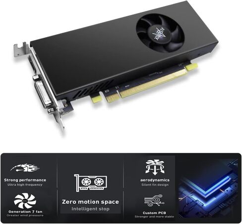 بطاقة رسومات AISURIX RX 550 سعة 4 جيجابايت، بطاقة فيديو كمبيوتر LP GDDR5 128 بت مع منافذ HDMI/DVI، بطاقة رسومات DirectX 12 PCI Express 3.0X8 GPU لأجهزة الكمبيوتر الشخصية للألعاب (النمط 2) in Kuwait