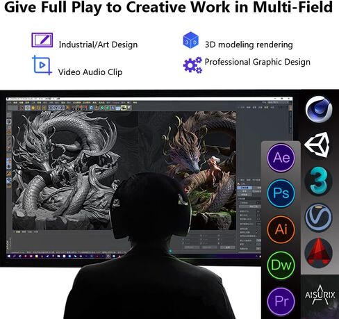 بطاقة رسومات AISURIX RX 550 سعة 4 جيجابايت، بطاقة فيديو كمبيوتر LP GDDR5 128 بت مع منافذ HDMI/DVI، بطاقة رسومات DirectX 12 PCI Express 3.0X8 GPU لأجهزة الكمبيوتر الشخصية للألعاب (النمط 2) in Kuwait