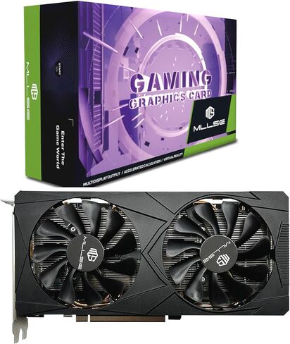 بطاقة عرض مرئي راديون RX 5700 XT من ميلسي، 8GB GDDR6 256 بت، وحدة معالجة الرسومات الجرافيكية للالعاب HDMI منفذ عرض، بطاقة فيديو 2K 4K للكمبيوتر المكتبي (راديون RX 5700 XT-اسود) in Saudi Arabia