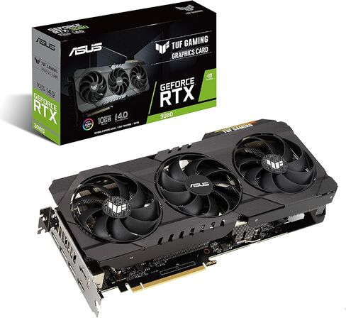 ASUS TUF Gaming NVIDIA GeForce RTX 3080 Graphics Card (PCIe 4.0, 10GB GDDR6X, HDMI 2.1, DisplayPort 1.4a, Dual Ball Fan Bearings, Military-Grade Certification, GPU Tweak II) (Renewed) in Kuwait