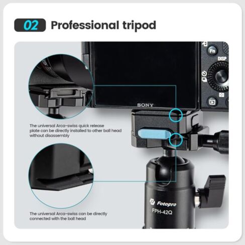 Fotopro مخلب الإفراج السريع لوحة 1/4 بوصة المسمار العالمي مجموعة الإعداد السريع لكاميرا DSLR ترايبود يده مثبت Gimbal الكرة رئيس Monopod المنزلق in Kuwait
