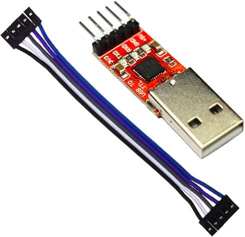 Aihjcnele USB إلى TTL Module CP2102 USB 2.0 إلى محول وحدة الواجهة التسلسلية UART STC Downloader 3.3V 5V 5PIN MCU برمجة تعمل لنظام التشغيل Windows 8/7/Vista/XP مع أسلاك توصيل لـ Arduino in Kuwait