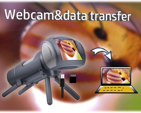 مجهر رقمي محمول للأطفال من JOYALENS JL012، مجهر محمول للأطفال 50x-300x، كاميرا مجهر USB LCD مقاس 2 بوصة لهدايا الأطفال، مجموعة ألعاب علمية تعليمية مع شرائح مُجهزة، 8 جيجابايت (رمادي) in Kuwait