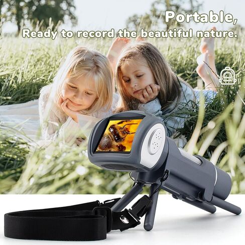 مجهر رقمي محمول للأطفال من JOYALENS JL012، مجهر محمول للأطفال 50x-300x، كاميرا مجهر USB LCD مقاس 2 بوصة لهدايا الأطفال، مجموعة ألعاب علمية تعليمية مع شرائح مُجهزة، 8 جيجابايت (رمادي) in Kuwait