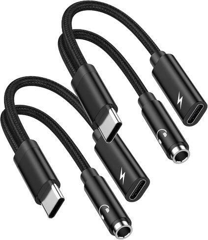 2 in 1 Samsung USB Type C to 3.5mm Headphone and Charger Adapter for Galaxy S23/S22/S21/S24,60W PD USB C to Aux Audio Jack Dongle Cable Android Phone Fast Charging Cord for iPhone 15,Google Pixel 8a/7 in Kuwait