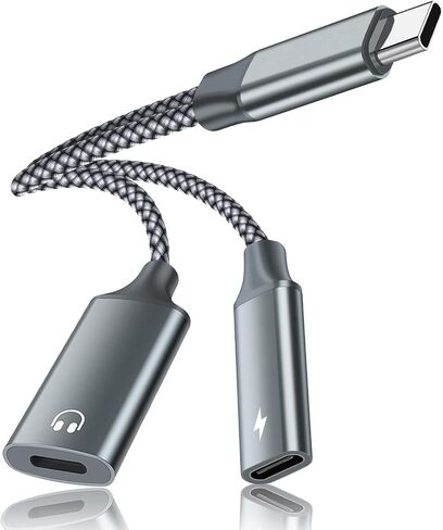 محول صوت USB C إلى Lightning، محول سماعة رأس 2 في 1 USB C ذكر إلى Lightning أنثى ودونجل شحن PD 60 وات متوافق مع iPhone 15/15Pro وiPad Pro وiPad Air 5/4 وMacBook وGalaxy S23/S22 in Kuwait