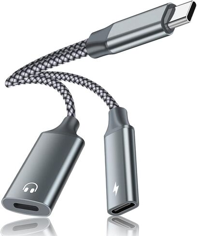 محول صوت USB C إلى Lightning، محول سماعة رأس 2 في 1 USB C ذكر إلى Lightning أنثى ودونجل شحن PD 60 وات متوافق مع iPhone 15/15Pro وiPad Pro وiPad Air 5/4 وMacBook وGalaxy S23/S22 in Kuwait