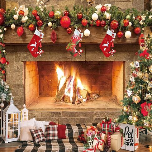 Dudaacvt 7x5ft Christmas Photography Backdrops Christmas Fireplace Decoration Background Family Party Birthday Baby Shower Decoration Photo Booth Props D469 in Kuwait