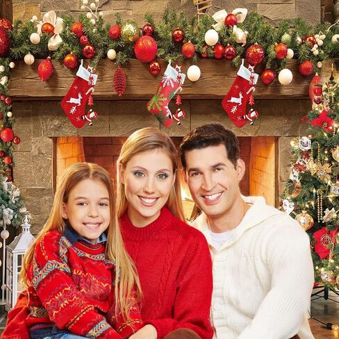 Dudaacvt 7x5ft Christmas Photography Backdrops Christmas Fireplace Decoration Background Family Party Birthday Baby Shower Decoration Photo Booth Props D469 in Kuwait
