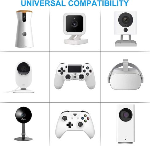 كيبل تمديد طاقة مسطح بطول 16.4 قدم متوافق مع كاميرا وايز كام بان وكاسا وكاميرا واي اي دوم هوم وفوربو دوج ونيست كام وبلينك وكاميرا كلاود وكيبل شحن متين لكاميرا المراقبة من قطعتين in Kuwait