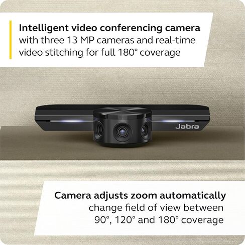 Jabra PanaCast 20 4K Video Conferencing Camera - Flexible Plug & Play Personal Video Solution Computer Webcam with AI-Powered 4K Ultra-HD, Intelligent Zoom, and Lighting Optimization - Black in Saudi Arabia