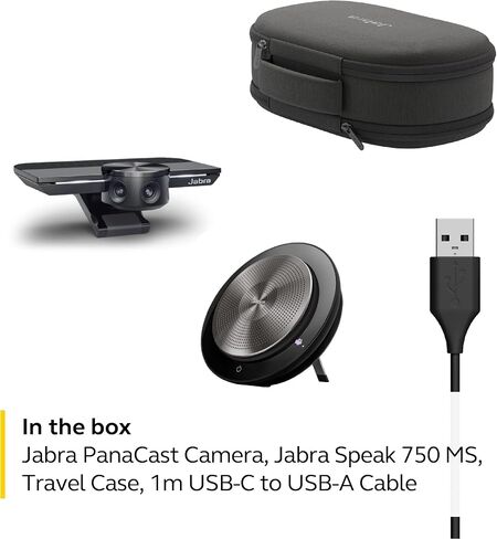 Jabra PanaCast 20 4K Video Conferencing Camera - Flexible Plug & Play Personal Video Solution Computer Webcam with AI-Powered 4K Ultra-HD, Intelligent Zoom, and Lighting Optimization - Black in Saudi Arabia