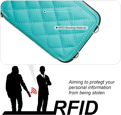 حافظة محفظة Bocasal Crossbody لهاتف iPhone 13 Mini، غطاء قلاب لحقيبة اليد من جلد البولي يوريثان بسحاب RFID، حافظة بمسند فوليو مع فتحات للبطاقات وحزام معصم 5G 5.4 بوصة (أحمر) in Kuwait