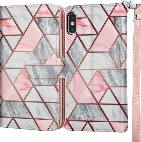 NJJEX Wallet Case for iPhone XR, for iPhone XR Case, PU Leather [9 Card Slots] ID Credit Holder Folio Flip Cover [Detachable][Kickstand] Magnetic Phone Case & Lanyard for iPhone XR 6.1" 2018 [Black] in Kuwait