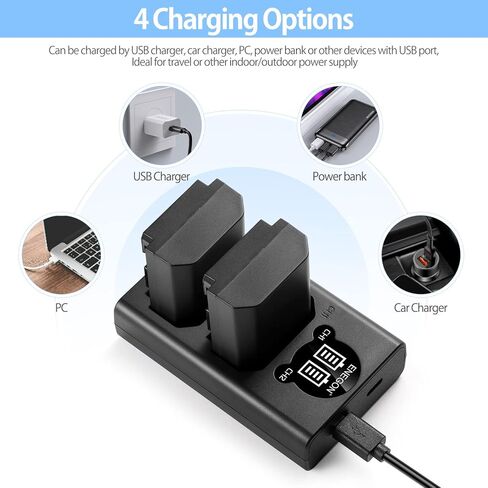 شاحن USB ENEGON NP-FZ100 LED لبطارية Sony NP-FZ100، متوافق تمامًا مع Sony Alpha 9/Alpha 9R/Alpha 9S، Sony A9/A9R Sony A73/A7R3، Sony A7III/A7RIII/A7RIV/A7C، Sony A6600. in Kuwait