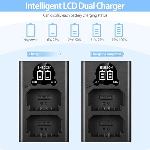 شاحن USB ENEGON NP-FZ100 LED لبطارية Sony NP-FZ100، متوافق تمامًا مع Sony Alpha 9/Alpha 9R/Alpha 9S، Sony A9/A9R Sony A73/A7R3، Sony A7III/A7RIII/A7RIV/A7C، Sony A6600. in Kuwait