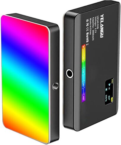 YELANGU 140 RGB Video Light & Camera LED Strap Tripod - Full Color CRI95+ Dimmable 2500K-9000K, 26 Scene Effects, DSLR Lighting for Photography, Videoconferencing. Ideal for Macro & Product Shooting in Kuwait