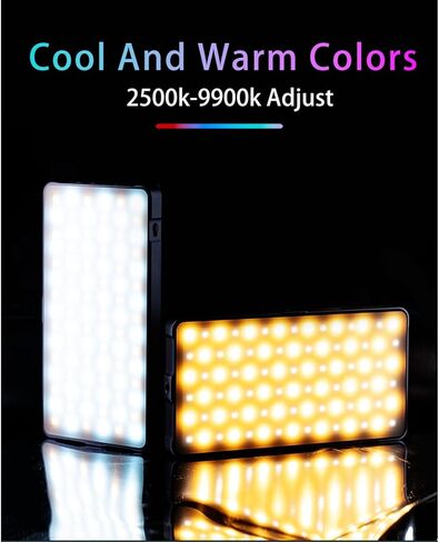 مصباح فيديو Nkmooxe T12 RGB، ضوء كاميرا RGB محمول، بطارية مدمجة 4000 مللي أمبير في الساعة، 360 لون كامل 21 تأثير ضوئي، لوحة LED 2500-9000K مع هيكل من سبائك الألومنيوم in Kuwait