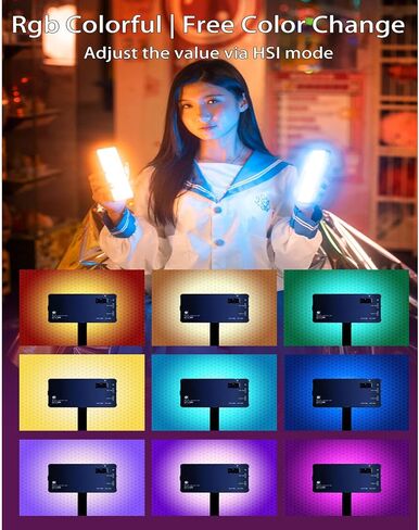 مصباح فيديو Nkmooxe T12 RGB، ضوء كاميرا RGB محمول، بطارية مدمجة 4000 مللي أمبير في الساعة، 360 لون كامل 21 تأثير ضوئي، لوحة LED 2500-9000K مع هيكل من سبائك الألومنيوم in Kuwait