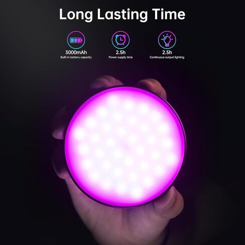GVM 2-Pack RGB Video Light, 3000mAh Double Sided RGB & Bi-Color Portable Camera Light with Microphone Stand 0-360 Full Color CRI 97+ 2700K-6500K Rechargeable Video Lights for Video Recording in Saudi Arabia