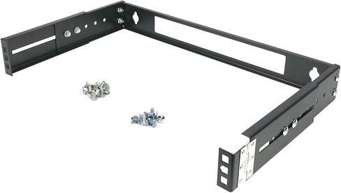 CNAweb 1U 19-Inch Hinged Extendable Wall Mount Bracket Collapsible Network Equipment Rack - Black in Kuwait