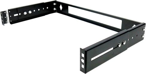 CNAweb 1U 19-Inch Hinged Extendable Wall Mount Bracket Collapsible Network Equipment Rack - Black in Kuwait