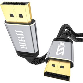 HIIRII DisplayPort Cable 1.4, DP Cable 8K 6.6FT (8K@60Hz, 4K@144Hz, 1080P@240Hz) 32.4Gbps, HDCP 2.2, HDR10 DisplayPort 1.4 for Gaming Monitor, Graphics, PC (10ft, Grey, 1) in Saudi Arabia