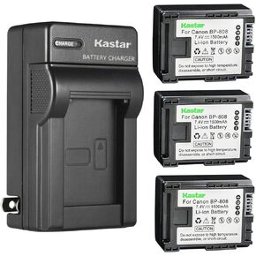 Kastar 2-Pack BP808 Battery and AC Wall Charger Compatible with Canon FS10, FS11, FS20, FS21, FS22, FS31, FS40, FS100, FS200, FS300, FS400, VIXIA HF M30, VIXIA HF M31 Cameras in Kuwait