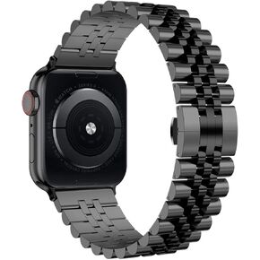Wolait متوافق مع Apple Watch Ultra 2 Band 49mm 45mm 44mm 42mm، سوار ثقيل من الفولاذ المقاوم للصدأ مع مشبك قابل للطي على شكل فراشة لساعة iWatch Ultra Series 9/8/7/6/SE/ 5/4/3 للرجال، فضي/ذهبي in Kuwait