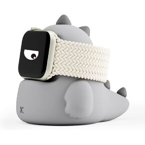 حامل شاحن ELETIUO متوافق مع Apple Watch Series Ultra2/Ultra/9/8/SE2/7/6/SE/5/4/3/2/1 (49 مم، 45 مم، 44 مم، 42 مم، 41 مم، 40 مم، 38 مم)، ديناصور قاعدة شحن iWatch، تدعم وضع منضدة الليل، أخضر نعناعي in Kuwait