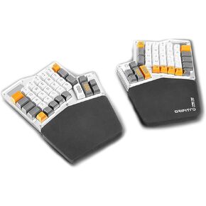 مجموعة وسادة المعصم GRIFITI Fat من Ergodox المكونة من قطعتين مقاس 6.5 بوصة × 4.2 بوصة × 0.75 بوصة، مساند معصم مرآة تدعم ملحقات مجموعات لوحة مفاتيح الكمبيوتر للألعاب - مسند اليد المريح للوحات المفاتيح، مسند راحة اليد (نايلون أسود) in Kuwait