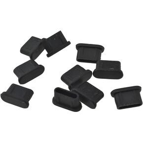 Acoeitl Soft Silicone USB Port PC Cap Cover Anti Dust Plugs Protectors Stoppers 0.37 x 0.16 x 0.24inch Keep Clean Dry Snug Fit Slot Sit Flush Easy Insert Remove Stay in Place Type C Black 10Pcs
