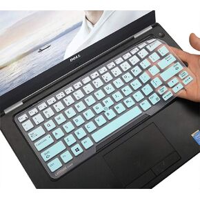 Silicone Keyboard Cover Skin for Dell Latitude 5480 5490 5491, Dell 3340 E3340 7490 E7450 E7470 E7480 E5450 E5470 E7480 Keyboard Protective Skin, Gradual Mint Green (US Layout, with Pointing)