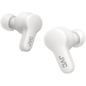 JVC New Gumy True Wireless Earbuds Headphones, Long Battery Life (up to 24 Hours), Sound with Neodymium Magnet Driver, Water Resistance (IPX4) - HAA7T2W (Coconut White), Compact