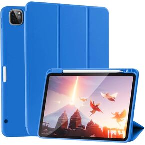 حافظة SIWENGDE لجهاز iPad Pro 11 بوصة الجيل الرابع/الثالث/الثاني 2022/2021/2020 مع حامل قلم رصاص [يدعم شحن قلم iPad الثاني] غطاء حماية ذكي رفيع ثلاثي الطي، استيقاظ/غفو تلقائي (أزرق فاتح) in Kuwait