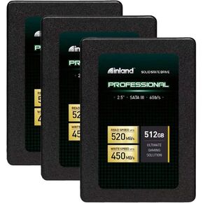 INLAND Professional 3 Pack 128GB SSD SATA III 6GB/s 2.5 "TLC 3D NAND محرك الحالة الصلبة الداخلي (3x128GB) in Saudi Arabia