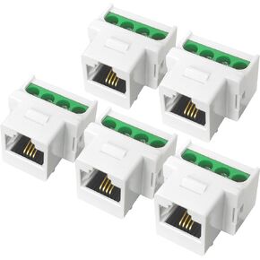 NECABLES 2Pack RJ11 Screw Jack CAT3 Telephone Keystone Jack | With Screw Terminal on Breakout Board 4 Screws to RJ11 6P4C Female White in Saudi Arabia