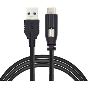 Cablecc USB 3.1 Type-C مع برغي تثبيت على اللوحة إلى موصل قفل كابل بيانات USB3.0 القياسي للكاميرا 2 متر in Kuwait