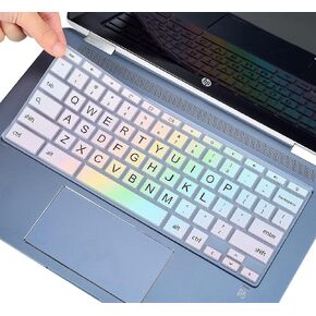 Keyboard Cover for HP x360 14" Chromebook, 14-db/ca/ak/DA 14B-CA 14a-na, 14 G2 G3 G4 G5, HP Chromebook 11 G2, G3, G4, G5, G6 EE G7EE Keyboard Skin, Colorful Rainbow in Kuwait