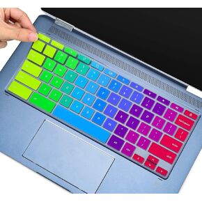 Keyboard Cover for HP x360 2-in-1 14" Chromebook, HP Chromebook 14-db/ca/ak/DA 14B-CA 14a-na Series, HP Chromebook 14 G2 G3 G4 G5, HP Chromebook 11 G2, G3, G4, G5, G6 EE G7 EE Keyboard Cover, Rainbow
