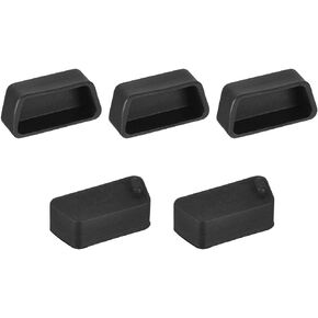 uxcell 5pcs VGA Port Silicone Protectors Cap Cover Anti Dust for DB9, RS232, 15mmx7mm Black
