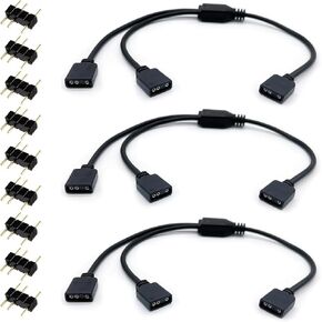 3-Pack 5V 3Pin ARGB 1-to-3 Female to Female Spliter Cables, Addressable RGB Spliter Extension Cable with Male Pins, Used for Computer Chassis, CPU Heat Sink, and 5V ARGB Fans (11.8 Inches) in Kuwait