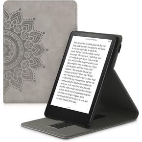 kwmobile Cover Compatible with Amazon Kindle Paperwhite 11. Generation 2021 Case - Stand + Strap - Library Motto Multicolor