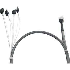 DiLiVing Internal HD Mini SAS (SFF-8643 Host) - كابل 4X SATA (الهدف)، كابل SFF-8643 إلى 4X SATA، SFF-8643 لوحدة التحكم، 4 Sata متصل بالقرص الصلب، 3.3 قدم/1 متر in Kuwait