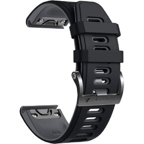 NotoCity Compatible with Fenix 6 Pro Watch Band for Fenix 6/Fenix 5/Fenix 5 Plus/Fenix 7/Forerunner 935/Forerunner 945/Approach S60/Quatix 5(Black-grey)