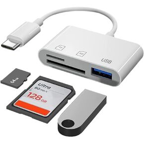 USB-C SD/TF MicroSD + USB 2.0 Memory Card Reader, T Tersely 3-in-1 Type C Adapter for iPhone 15 Pro/Max/Plus MacBook Pro/Air 2022-2016 M1 M2 Mac/iPad Pro/Surface, for Samsung Galaxy, Google Pixel,etc in Saudi Arabia